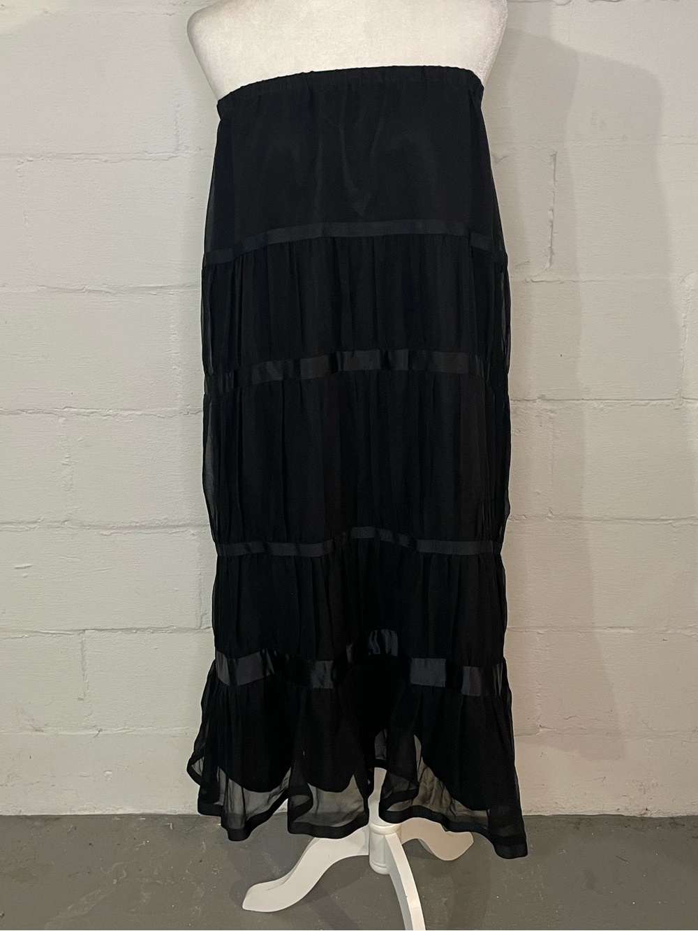 Black Tiered Maxi Skirt
